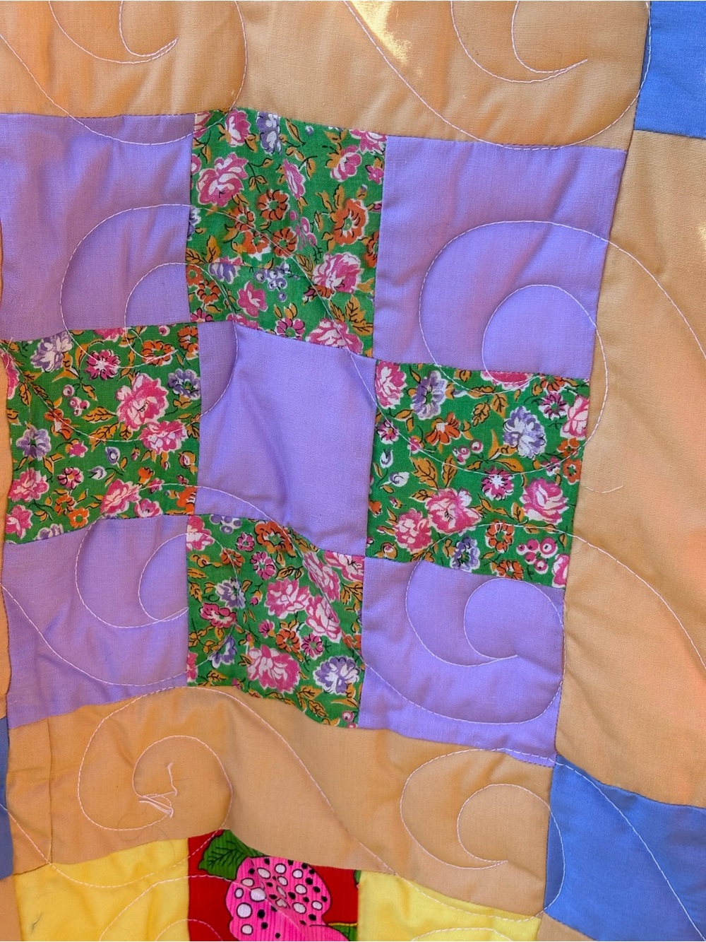 Colorful Patchwork Womans Hooded Jacket, upcycled - Picture 4 of 14